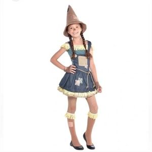 Wizard of Oz Girl’s Scarecrow Halloween Costume 7pieces Size M